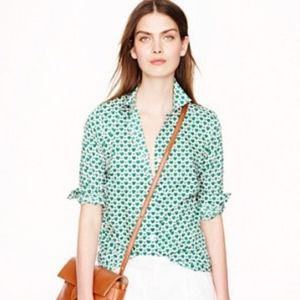 J.Crew Perfect Shirt Honeybee Print Heart Bee